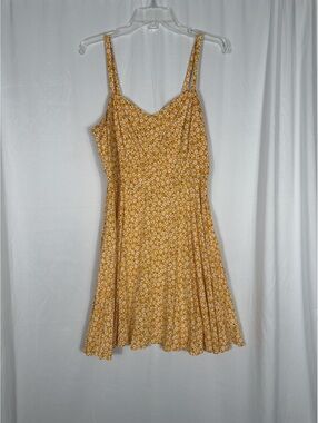 Old Navy Mustard Yellow Floral Print Sundress, Size Large